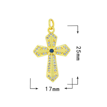 1 Piece 10*12.5mm 13*16mm Copper Zircon Cross Doll Snowflake Pendant