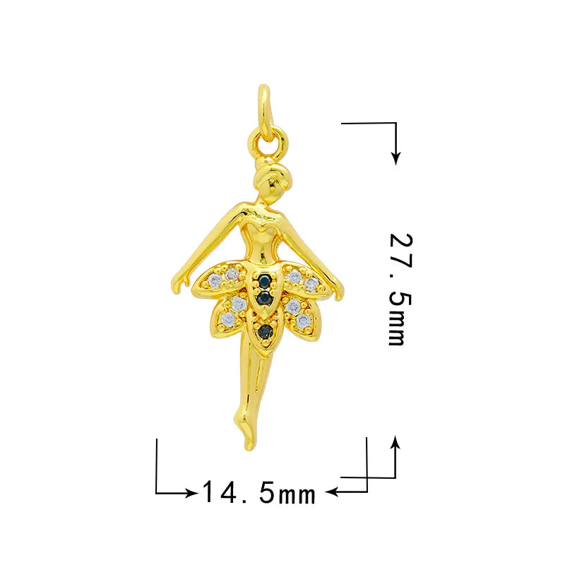 1 Piece 10*12.5mm 13*16mm Copper Zircon Cross Doll Snowflake Pendant