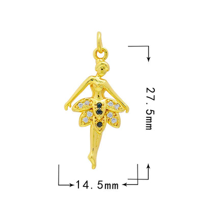 1 Piece 10*12.5mm 13*16mm Copper Zircon Cross Doll Snowflake Pendant