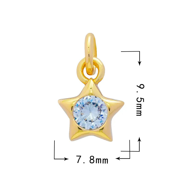 1 Piece 10*12.5mm 13*16mm Copper Zircon Cross Doll Snowflake Pendant