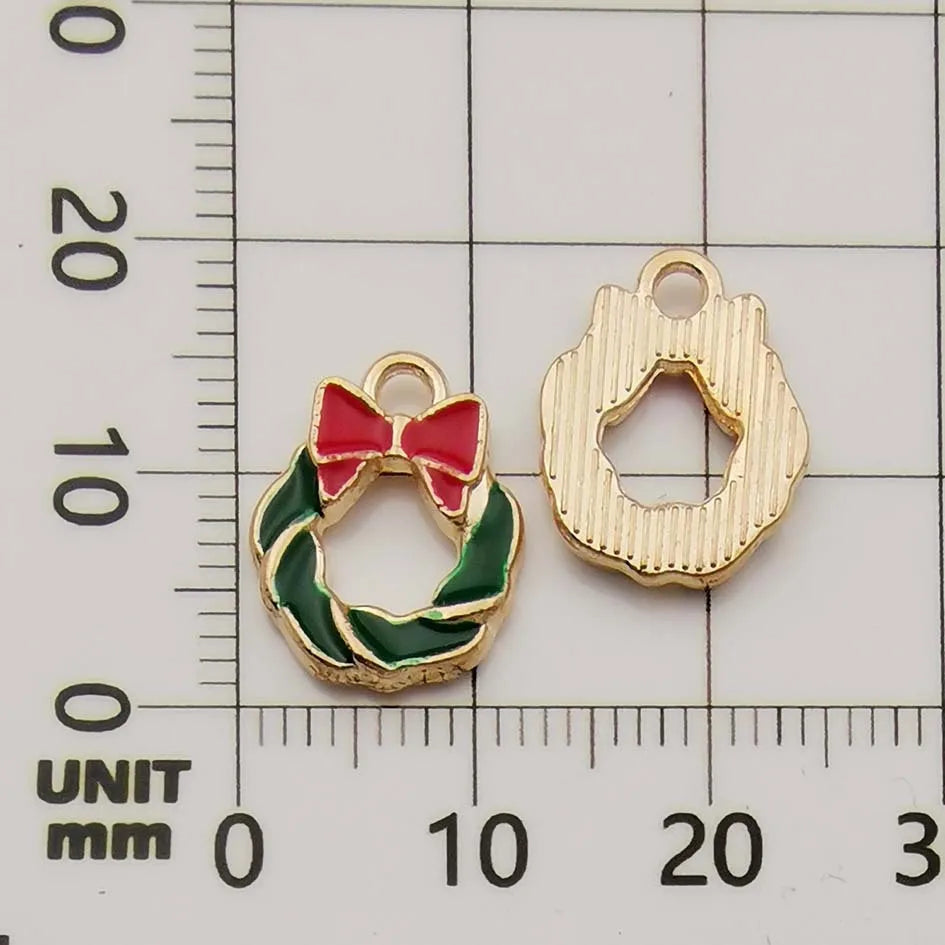 1 Piece 10*19mm 11*20mm 17 * 22mm Alloy Rhinestones Christmas Tree Santa Claus Elk Pendant