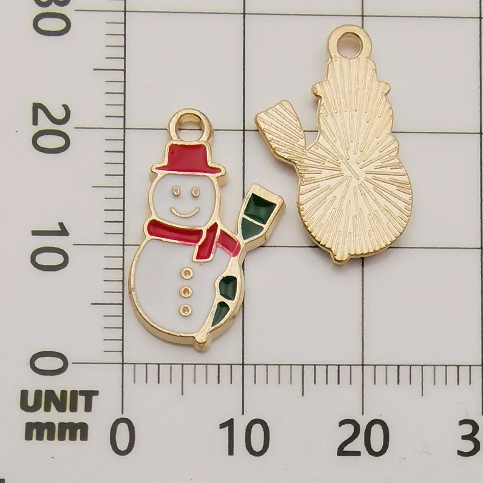 1 Piece 10*19mm 11*20mm 17 * 22mm Alloy Rhinestones Christmas Tree Santa Claus Elk Pendant