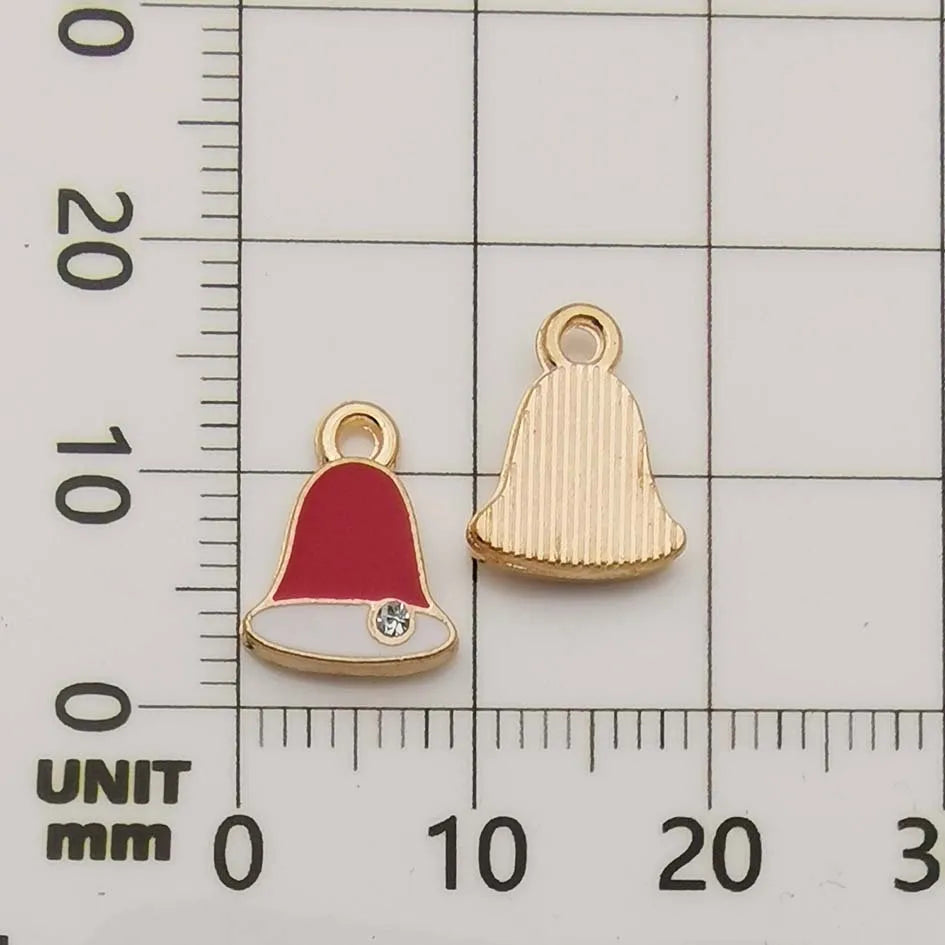 1 Piece 10*19mm 11*20mm 17 * 22mm Alloy Rhinestones Christmas Tree Santa Claus Elk Pendant