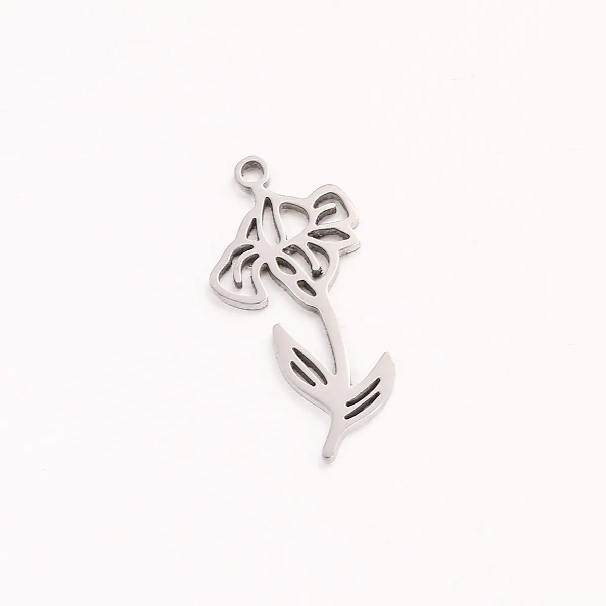 1 Piece 10 * 20mm 304 Stainless Steel Flower Pendant