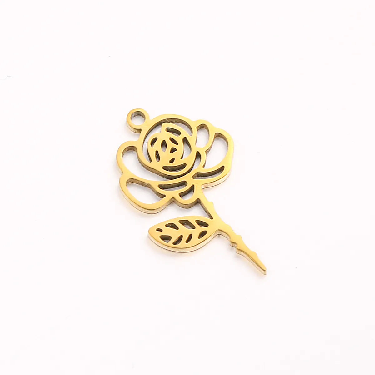 1 Piece 10 * 20mm 304 Stainless Steel Flower Pendant