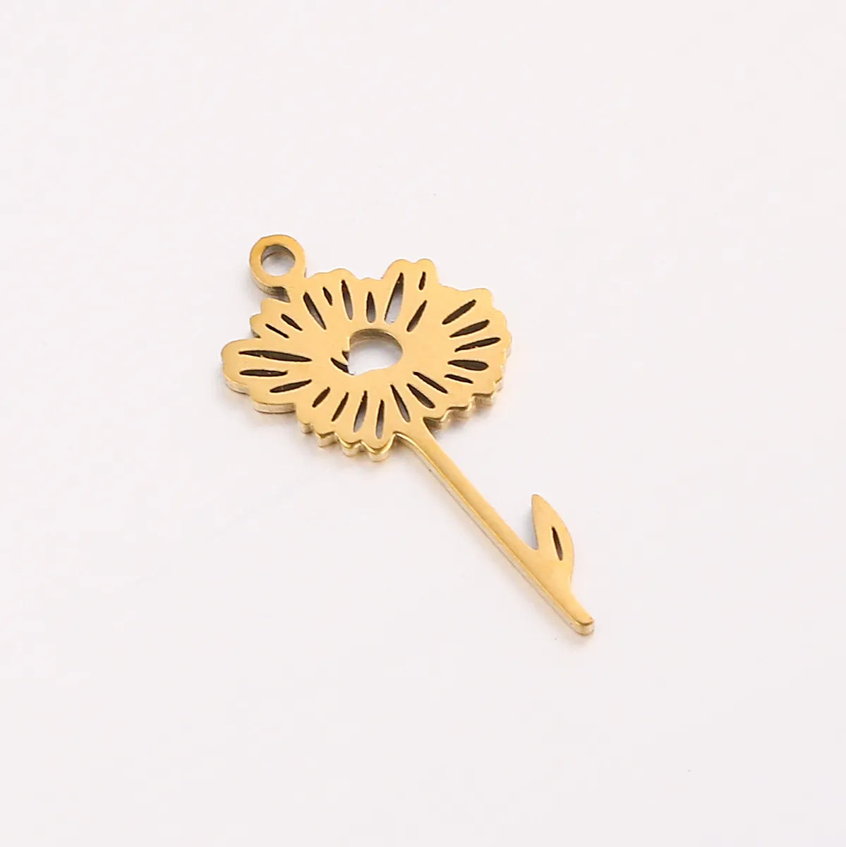 1 Piece 10 * 20mm 304 Stainless Steel Flower Pendant