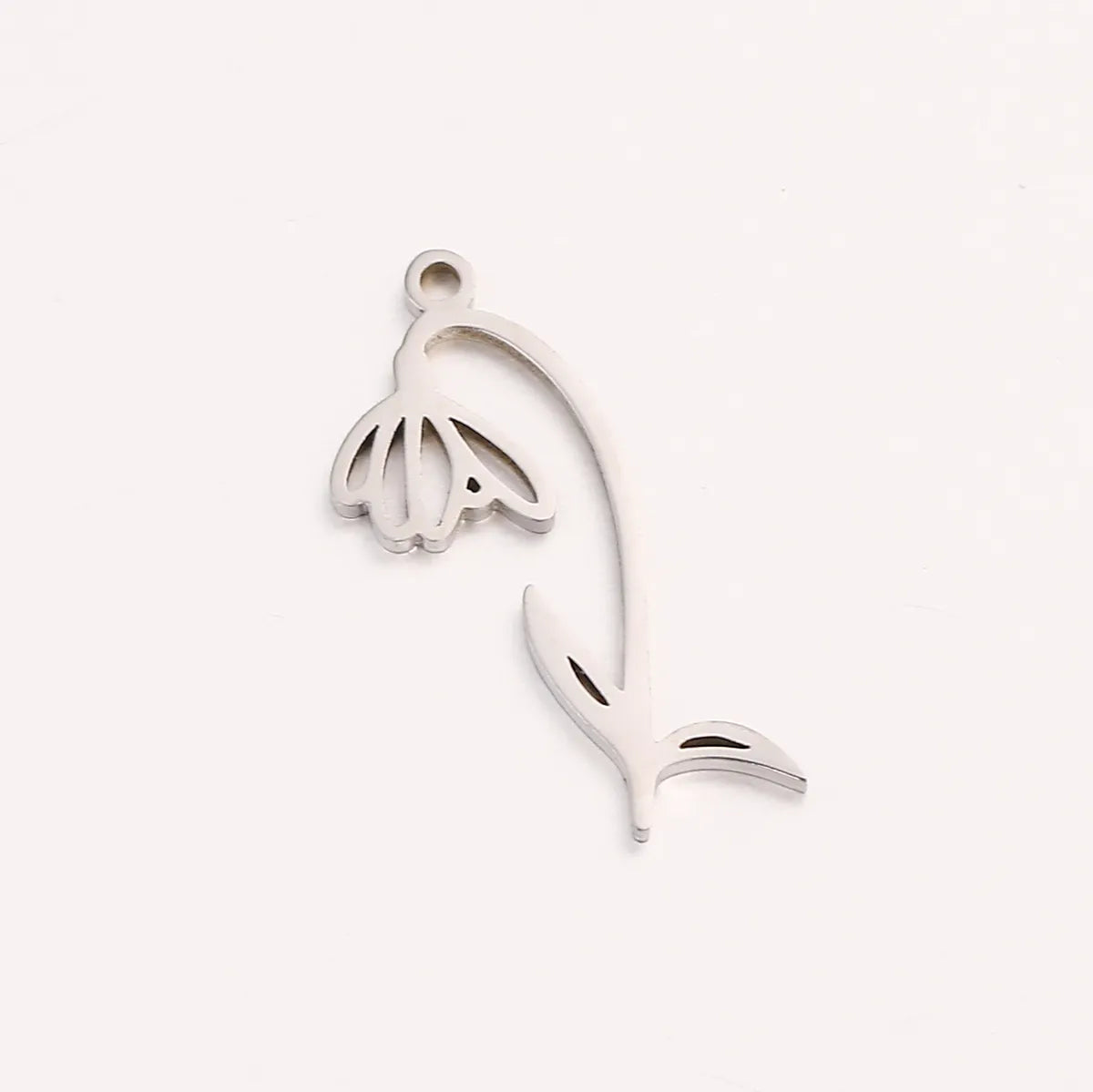 1 Piece 10 * 20mm 304 Stainless Steel Flower Pendant