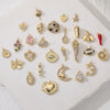 1 Piece 10*9.1mm 16.5*8.3mm 17*4.6mm Copper Artificial Pearls Zircon 18K Gold Plated Pentagram Heart Shape Pendant