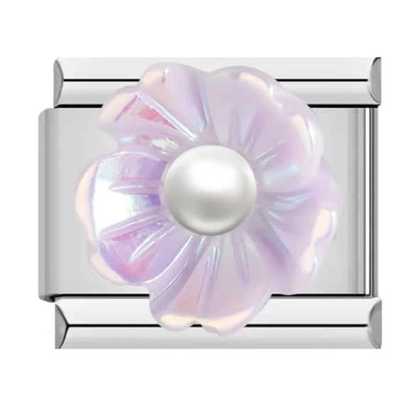 1 Piece 10*9mm 304 Stainless Steel Flower Italian Charms