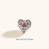 1 Piece 10.4*10.7*9.2mm Hole 4~4.9mm Sterling Silver Zircon Rhodium Plated Heart Shape Wings Polished Pendant Beads