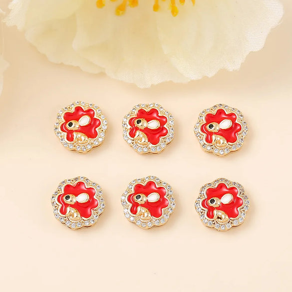 1 Piece 11 * 11mm Copper Zircon 18K Gold Plated Rabbit Animal Polished Pendant