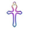 1 Piece 11 * 17mm Hole 1~1.9mm 304 Stainless Steel 18K Gold Plated Cross Polished Pendant