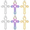 1 Piece 11 * 17mm Hole 1~1.9mm 304 Stainless Steel 18K Gold Plated Cross Polished Pendant