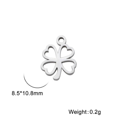 1 Piece 11.4*10mm 8.5*10.8mm 8.7*11.2mm 304 Stainless Steel Geometric Cross Four Leaf Clover Pendant