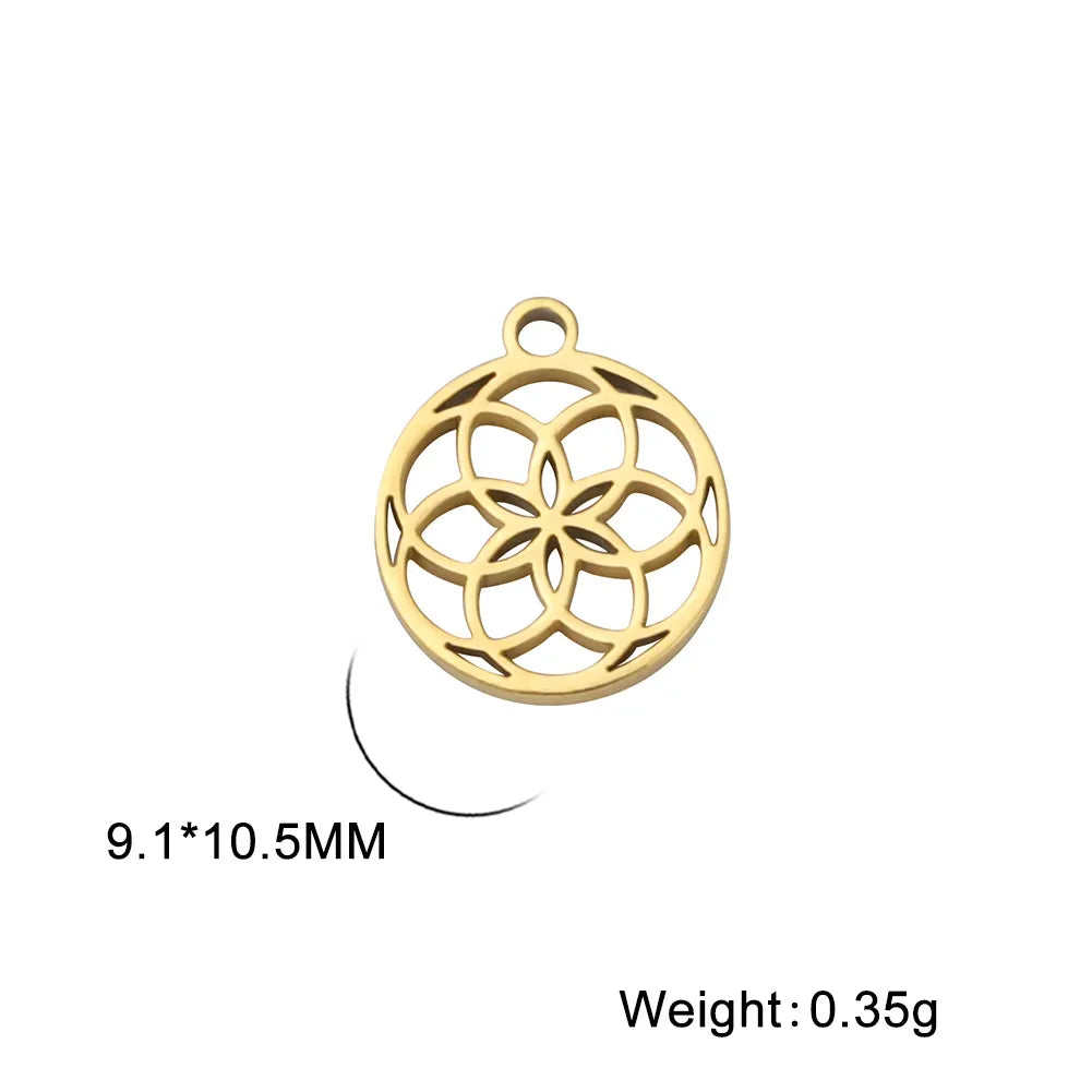 1 Piece 11.4*10mm 8.5*10.8mm 8.7*11.2mm 304 Stainless Steel Geometric Cross Four Leaf Clover Pendant