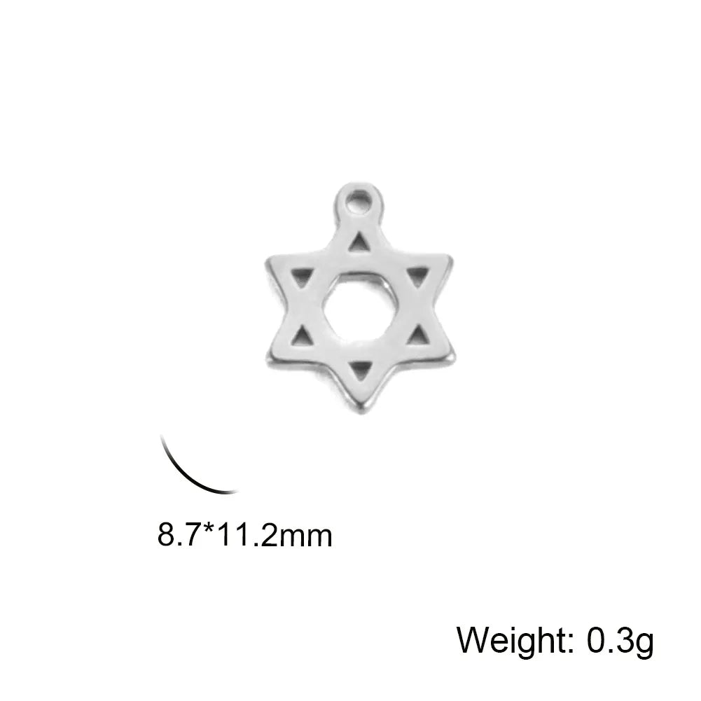 1 Piece 11.4*10mm 8.5*10.8mm 8.7*11.2mm 304 Stainless Steel Geometric Cross Four Leaf Clover Pendant