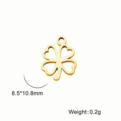 1 Piece 11.4*10mm 8.5*10.8mm 8.7*11.2mm 304 Stainless Steel Geometric Cross Four Leaf Clover Pendant