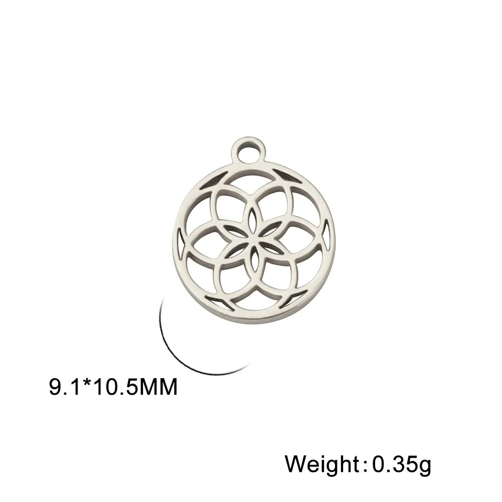 1 Piece 11.4*10mm 8.5*10.8mm 8.7*11.2mm 304 Stainless Steel Geometric Cross Four Leaf Clover Pendant