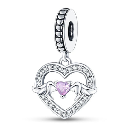 1 Piece 11.8mm 12.1mm 27.5MM Hole 4~4.9mm Sterling Silver Zircon Gesture Heart Shape Polished Pendant Beads