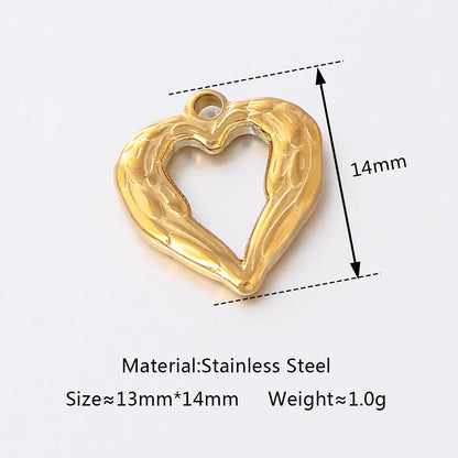 1 Piece 13 * 14mm 304 Stainless Steel Heart Shape Pendant