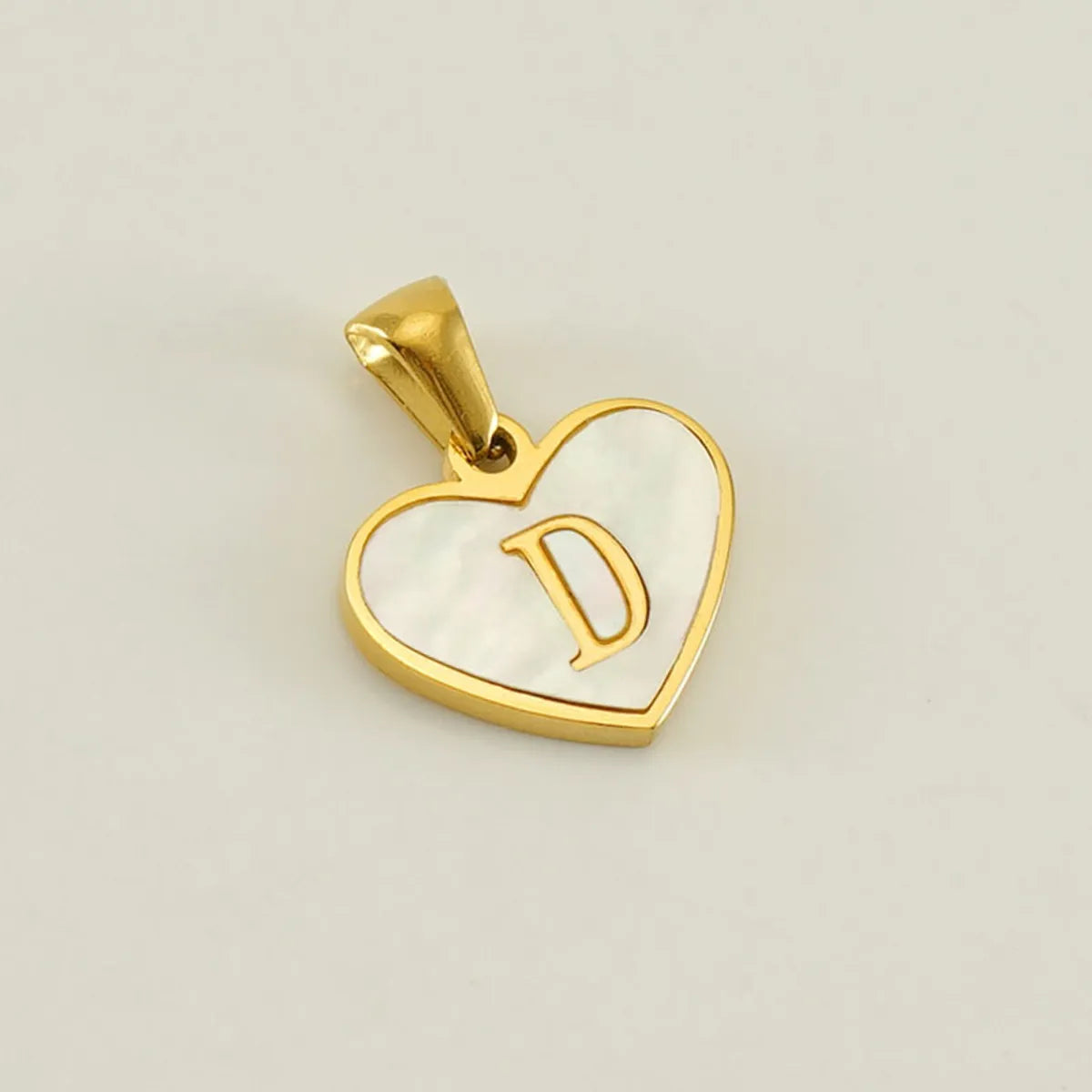 1 Piece 13*16mm Stainless Steel Shell Letter Heart Shape Polished Pendant