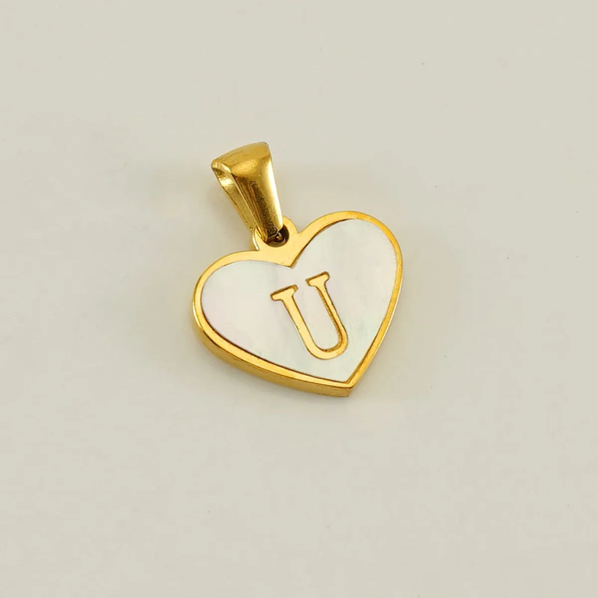 1 Piece 13*16mm Stainless Steel Shell Letter Heart Shape Polished Pendant