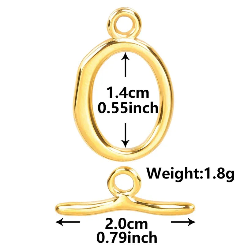 1 Piece 14x9mm 304 Stainless Steel 18K Gold Plated Geometric Oval OT Buckle Jewelry Buckle