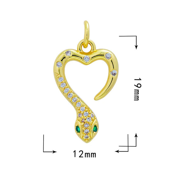 1 Piece 15.5*12mm 21 * 18mm Copper Zircon Moon Dragonfly Butterfly Pendant