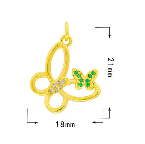 1 Piece 15.5*12mm 21 * 18mm Copper Zircon Moon Dragonfly Butterfly Pendant