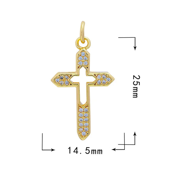 1 Piece 15.5*12mm 21 * 18mm Copper Zircon Moon Dragonfly Butterfly Pendant