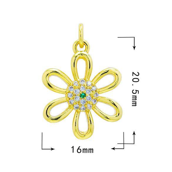 1 Piece 15.5*12mm 21 * 18mm Copper Zircon Moon Dragonfly Butterfly Pendant