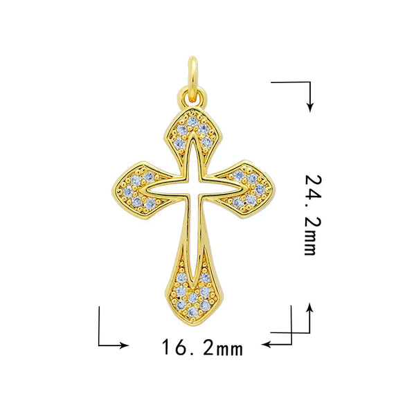 1 Piece 15.5*12mm 21 * 18mm Copper Zircon Moon Dragonfly Butterfly Pendant