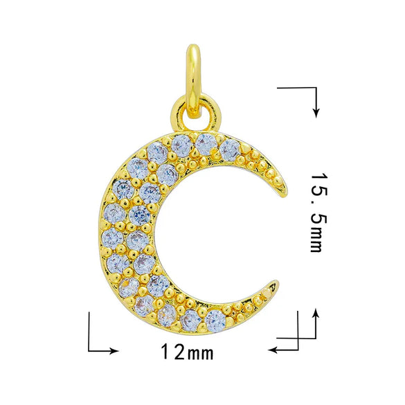 1 Piece 15.5*12mm 21 * 18mm Copper Zircon Moon Dragonfly Butterfly Pendant