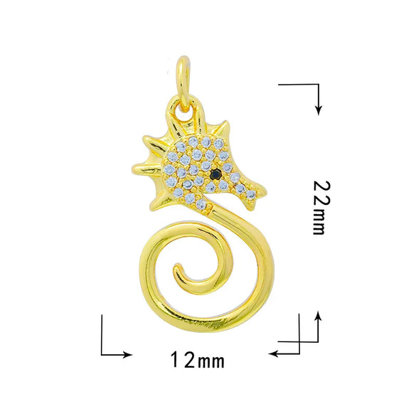 1 Piece 15.5*12mm 21 * 18mm Copper Zircon Moon Dragonfly Butterfly Pendant