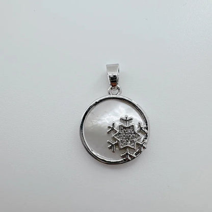 1 Piece 15mm Copper Shell Zircon Human Snowflake Elk Pendant