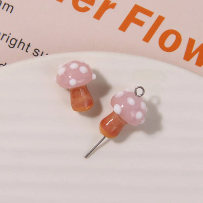 1 Piece 16*12mm Glass Mushroom Beads