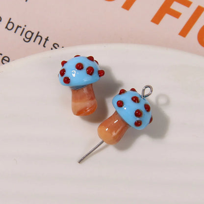 1 Piece 16*12mm Glass Mushroom Beads