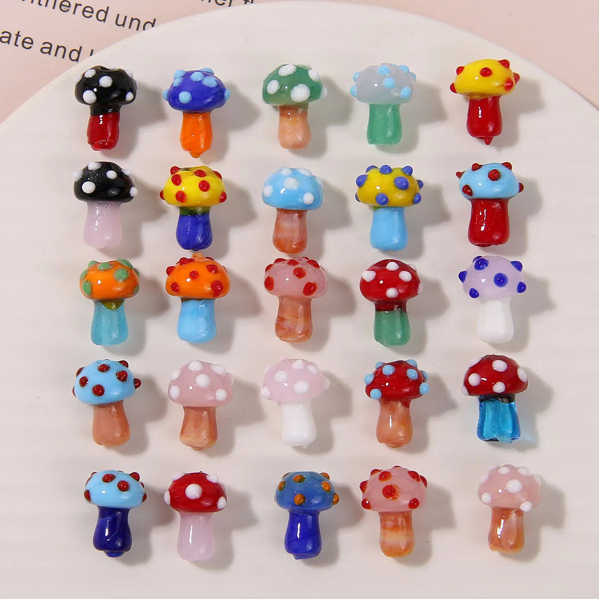 1 Piece 16*12mm Glass Mushroom Beads