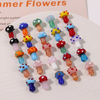 1 Piece 16*12mm Glass Mushroom Beads