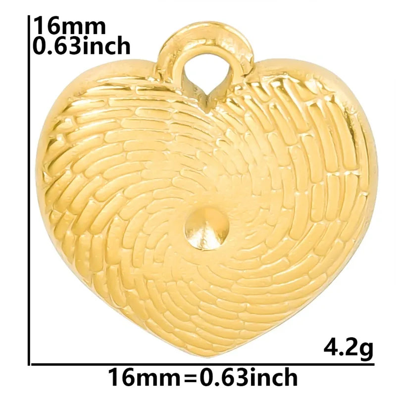 1 Piece 16 * 16mm 304 Stainless Steel 18K Gold Plated Heart Shape Pendant