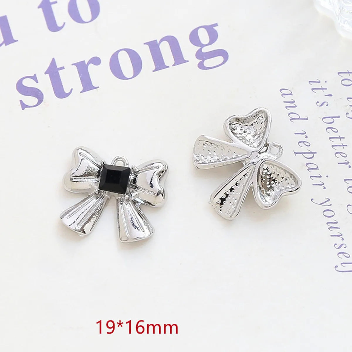 1 Piece 17*13mm 19*16mm 23 * 20mm Alloy Rhinestones Heart Shape Rose Bow Knot Polished Pendant