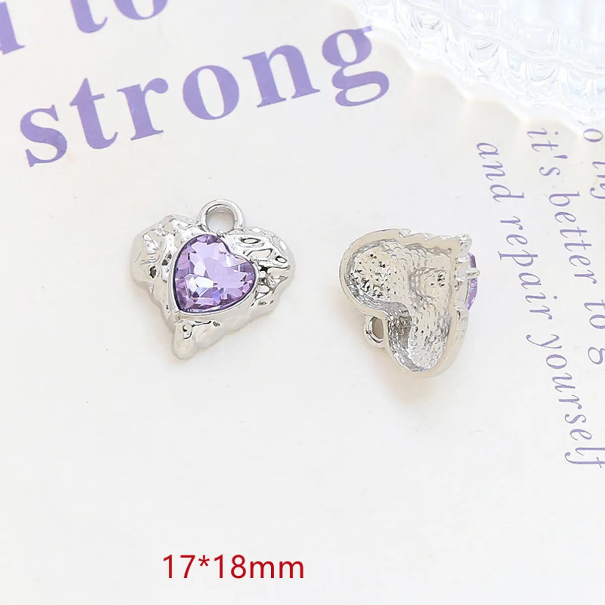 1 Piece 17*13mm 19*16mm 23 * 20mm Alloy Rhinestones Heart Shape Rose Bow Knot Polished Pendant