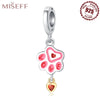 1 Piece 17*24mm 8.3*24mm 8.4*22mm Sterling Silver Zircon Dog Heart Shape Polished Pendant