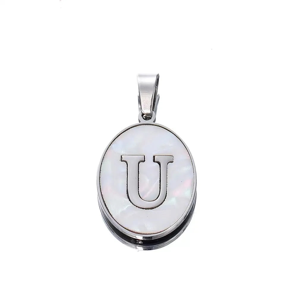 1 Piece 18 * 22mm 304 Stainless Steel Letter Pendant