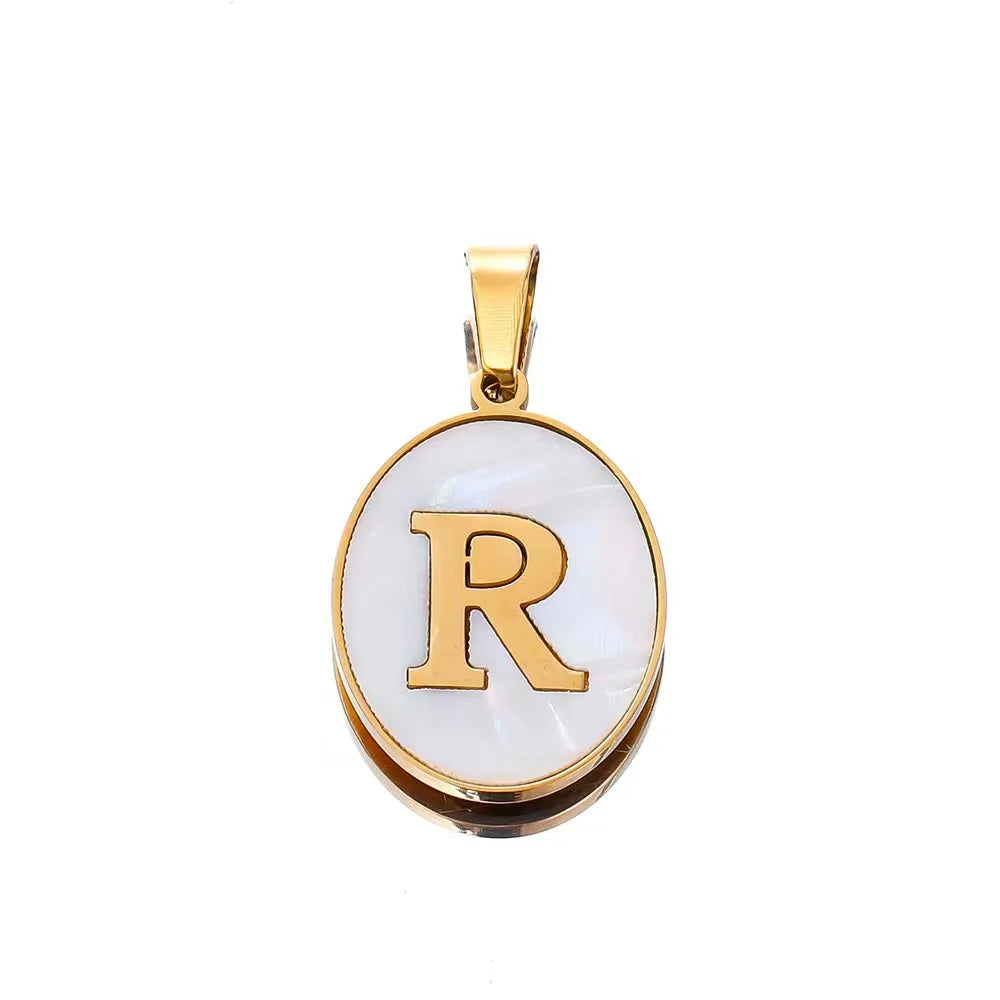 1 Piece 18 * 22mm 304 Stainless Steel Letter Pendant