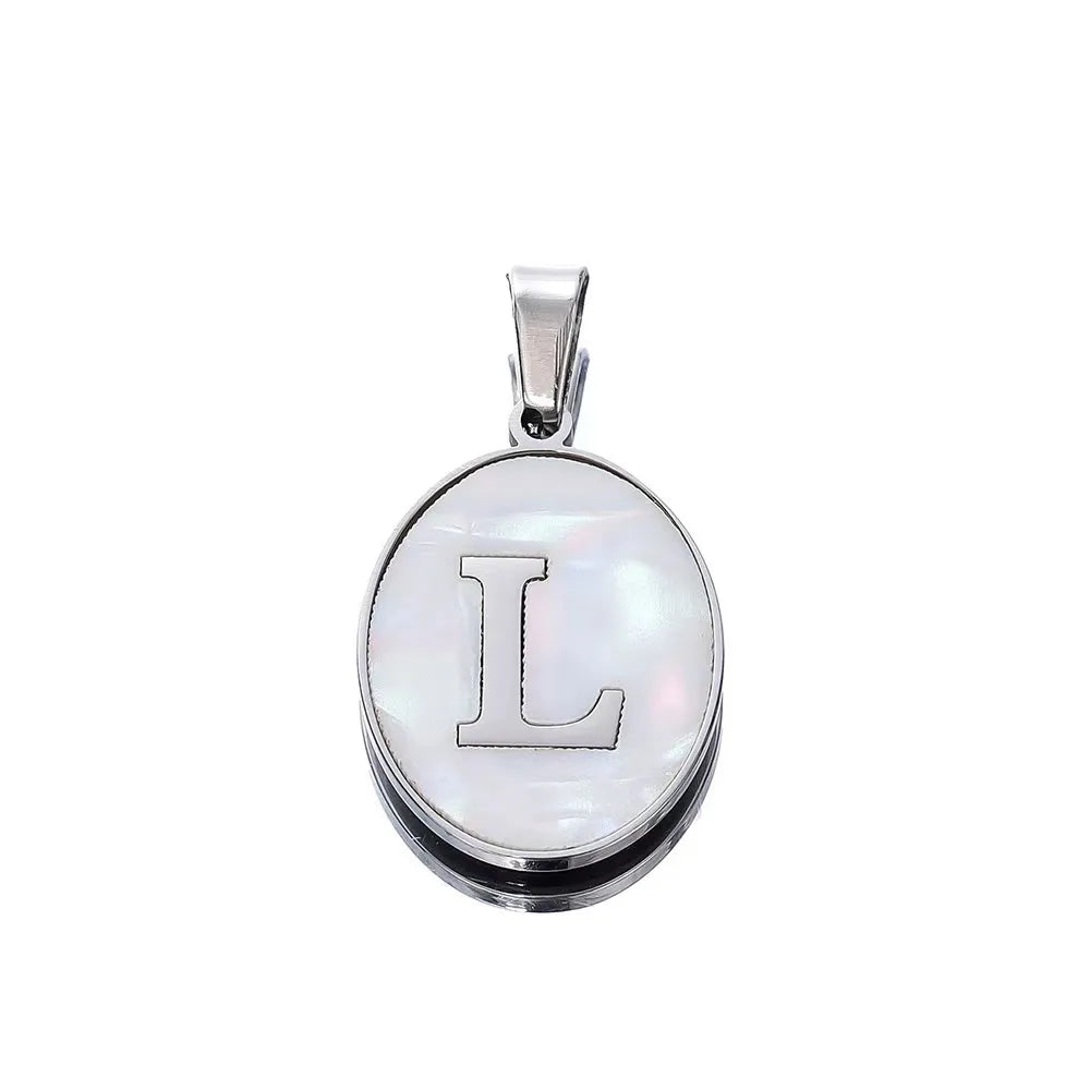 1 Piece 18 * 22mm 304 Stainless Steel Letter Pendant