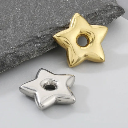 1 Piece 19mm 304 Stainless Steel 18K Gold Plated Star Heart Shape Pendant Beads