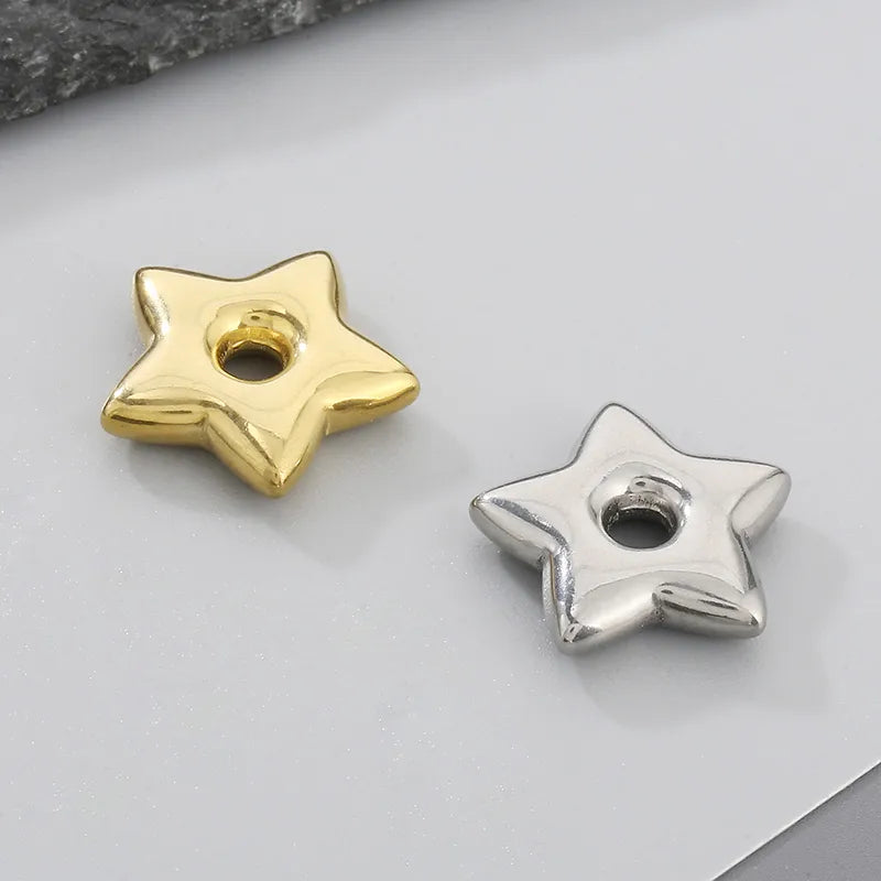 1 Piece 19mm 304 Stainless Steel 18K Gold Plated Star Heart Shape Pendant Beads