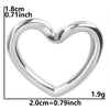 1 Piece 1.8*2CM 304 Stainless Steel 18K Gold Plated Heart Shape Pendant