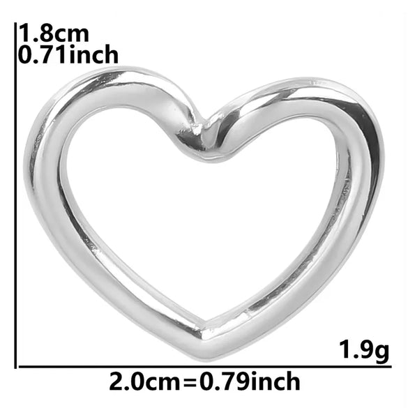 1 Piece 1.8*2CM 304 Stainless Steel 18K Gold Plated Heart Shape Pendant